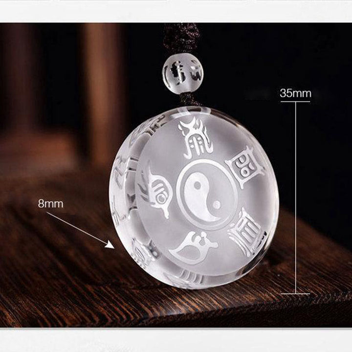Buddha Stones, Taoismus, fünf heilige Berge, Yin-Yang-Symbol, Liuli-Kristall, Gleichgewicht, Halskette, Anhänger, Schlüsselanhänger - image 8