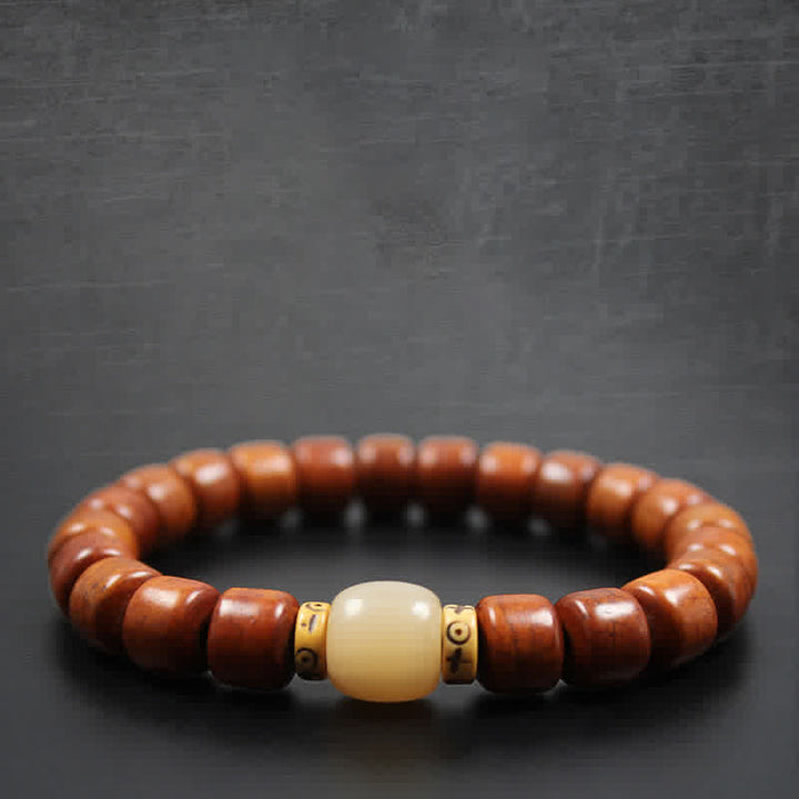 Buddha Stones tibetisches Yak-Knochen-Armband mit Om-Mani-Padme-Hum-Stärke