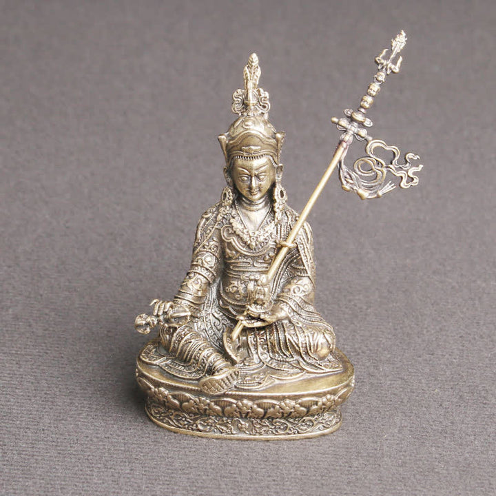 Padmasambhava Buddha Figur Gelassenheit Kupfer Statue Dekoration Tempel Ornament - image 1