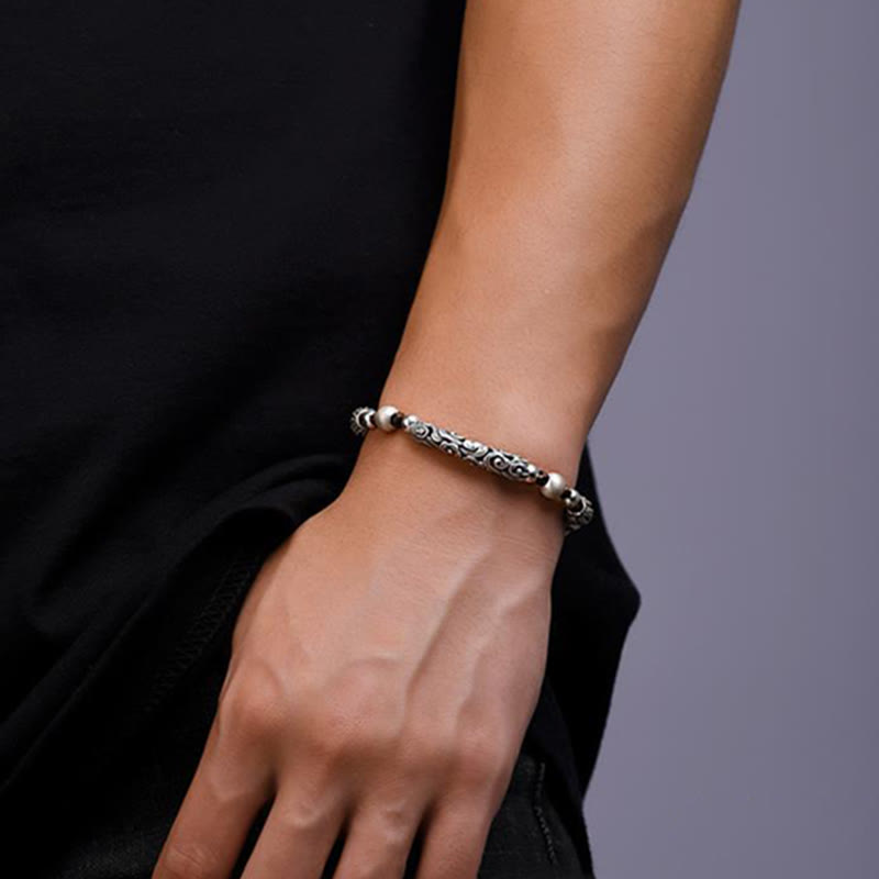 Buddha Stones Tibet Handgefertigtes Kupfer 999 Sterling Silber Glückswolken-Reichtum-Schnur-Armband - image 5