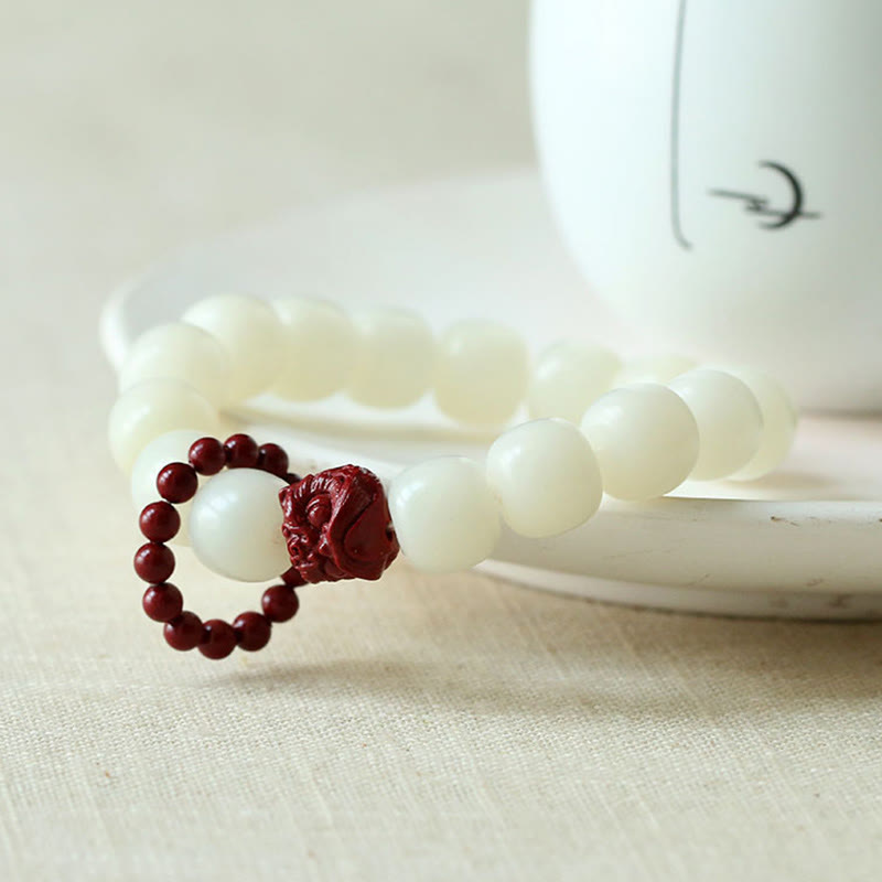 Buddha Stones Natürliche Bodhi Samen Zinnober Tanzen Löwe Charme Weisheit Harmonie Handgelenk Mala - image 3