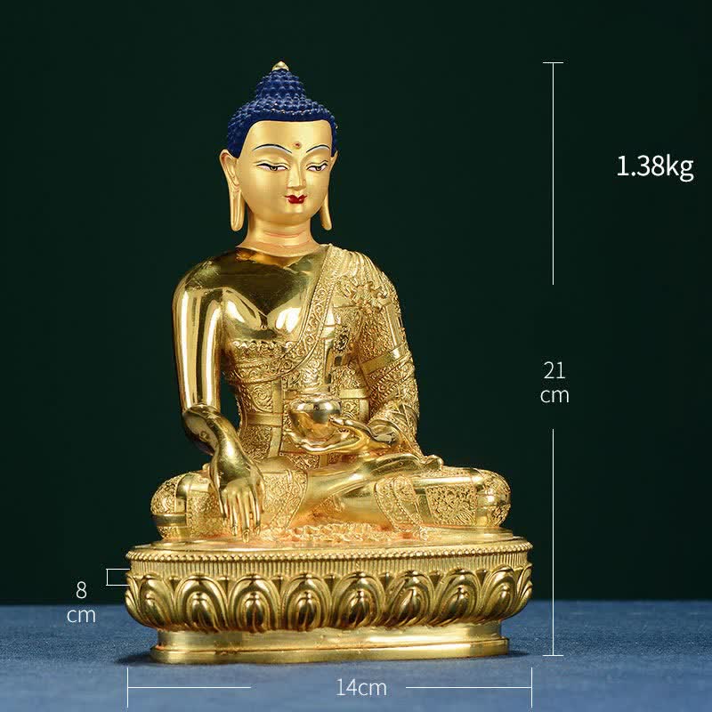 Buddha Shakyamuni Figur Erleuchtung Kupferstatue Heimdekoration - 21 x 14 x 8 cm - image 7