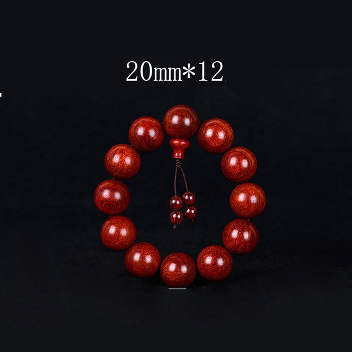 Buddha Stones Tibetisches kleines Blatt-Balance-Armband aus rotem Sandelholz