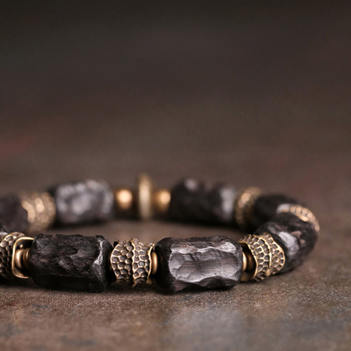 Buddha Stones Armband aus tibetischem Ebenholz und Kupfer – Symbol der Ruhe und des Friedens - image 3
