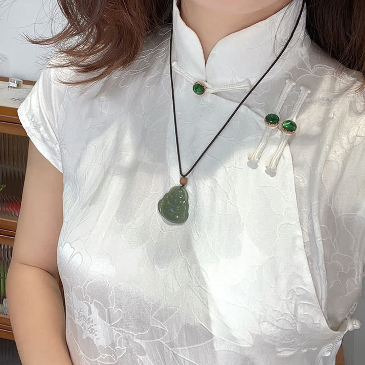 Lachender Buddha Hetian Jade Heilung Ruhe Halskette String Anhänger - image 4