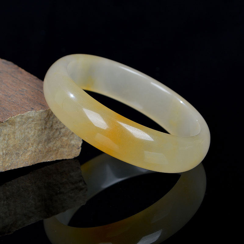 Natürlicher goldener Jade-Glücks- und Reichtumsarmband-Armreif - image 4