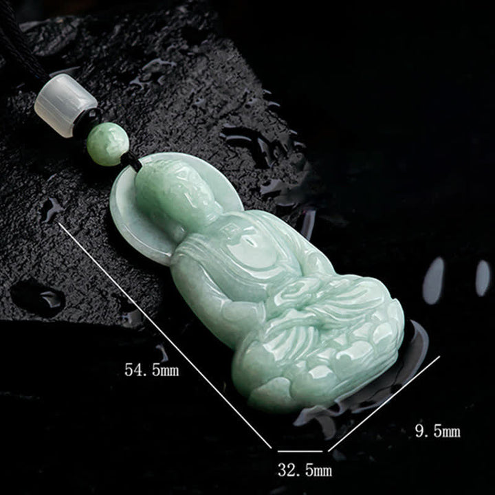 Buddha Stones Amitabha Buddha Jade Amulett Mitgefühl String Halskette