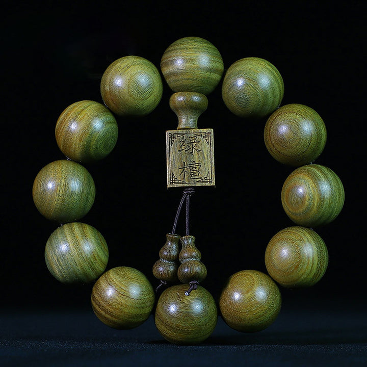 Buddha Stones Tibetisches grünes Sandelholz-Heilungsarmband - image 4