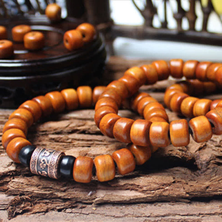 Buddha Stones Tibetische Knochenperlen Om Mani Padme Hum Stärke Armband