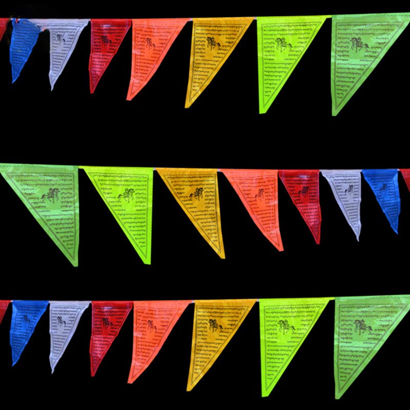 Tibetan Blessing Outdoor 25 Stück dreieckige Gebetsfahnen-Dekoration - image 1