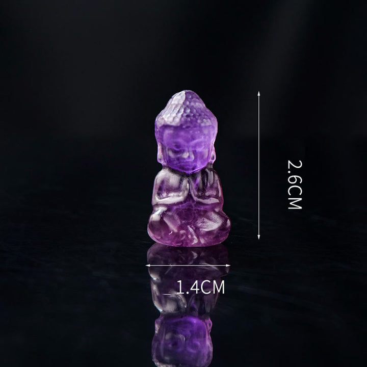 Buddha Stones, verschiedene Kristalle, Amethyst, rosa Kristall, Weiß Kristall, Citrin, Buddha, geschnitzt, spirituelle Heilung, Halskette, Anhänger, Dekoration