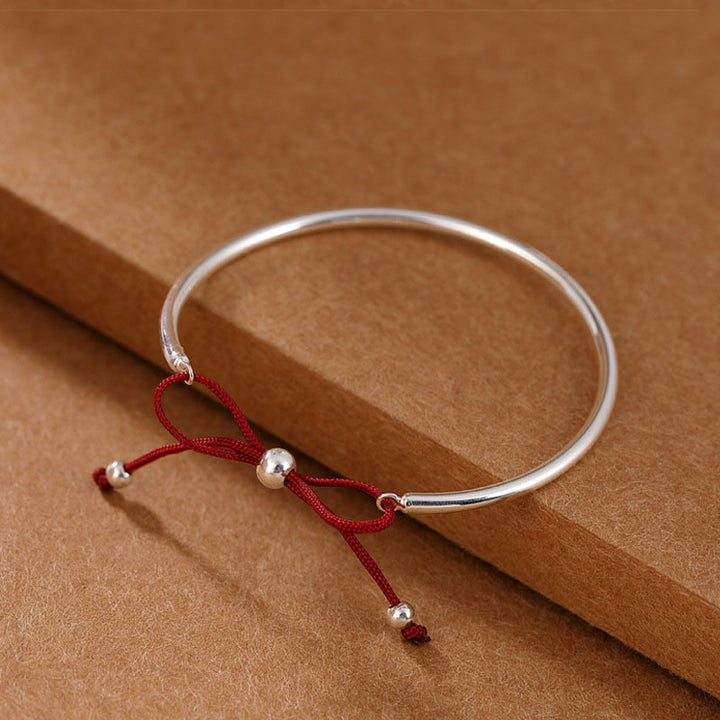 Buddha Stones 925 Sterling Silber Rote Schnur Heilknoten Armband