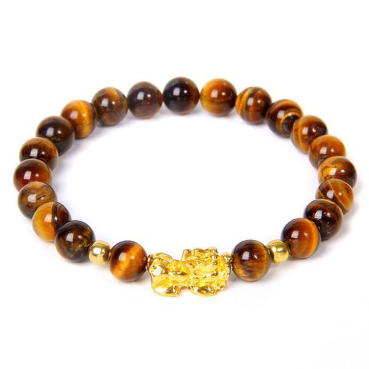 Buddha Stones FengShui Lucky Pixiu Obsidian Reichtumsarmband