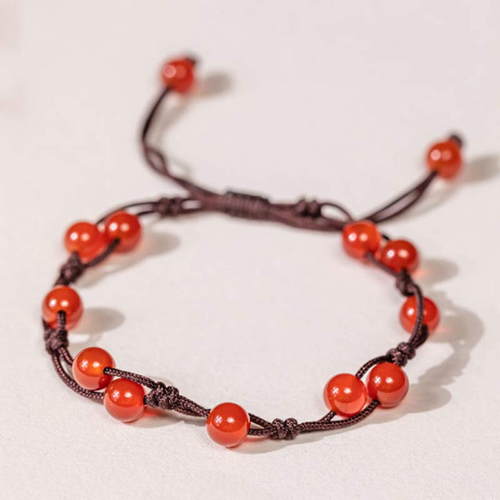 Buddha Stones Roter Achat Moosachat Zinnober Ruhe Armband