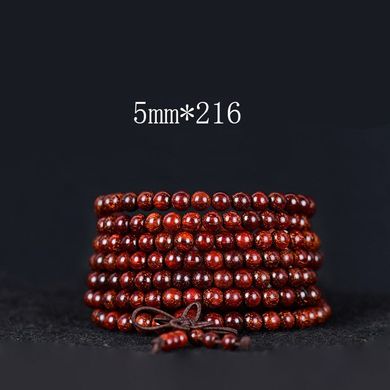 Buddha Stones Tibetisches kleines Blatt-Balance-Armband aus rotem Sandelholz