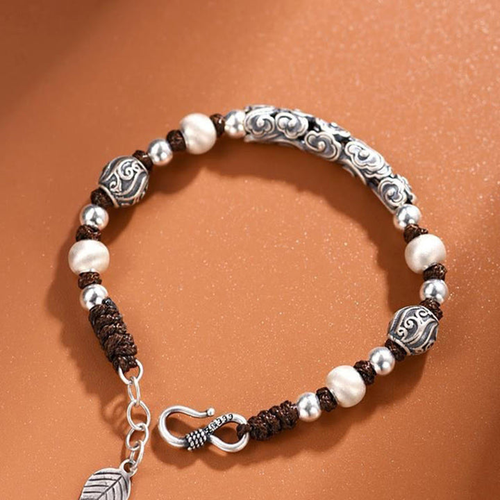 Buddha Stones Tibet Handgefertigtes Kupfer 999 Sterling Silber Glückswolken-Reichtum-Schnur-Armband - image 7