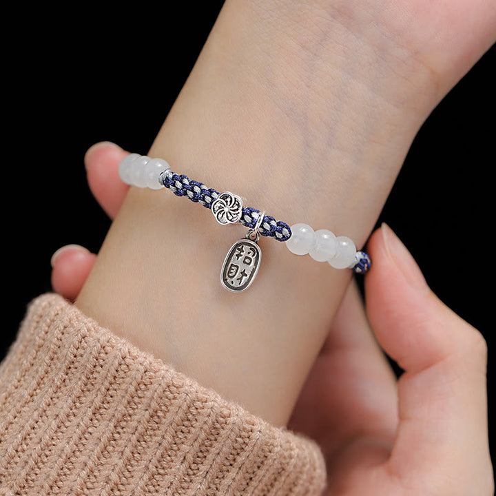 Handgefertigtes Glücksseil-Armband mit Buddha Stonesn - Glücksarmband - image 0
