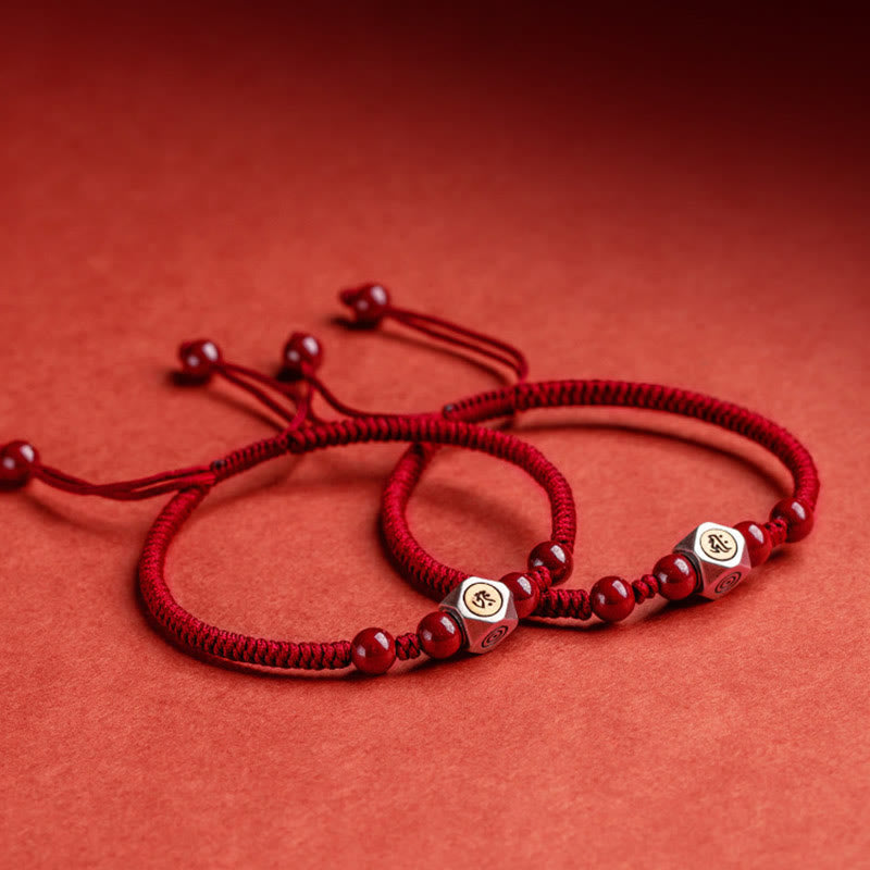 Buddha Stones 925 Sterling Silber Chinesisches Sternzeichen Natal Buddha Zinnober Calm Armband - image 2