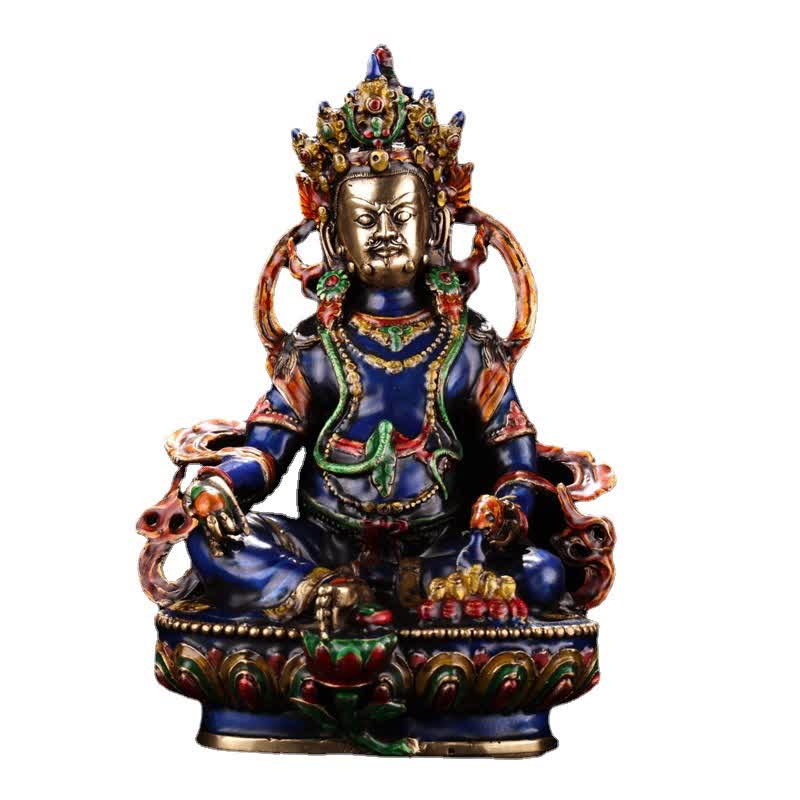 Gelbe Jambhala Bodhisattva Figur Serenity Kupfer Statue Heimdekoration - image 12