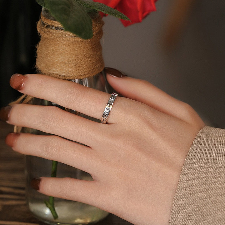 Buddha Stones Ring aus 925er-Sterlingsilber mit sechs wahren Worten und ruhiger Weisheit - image 4