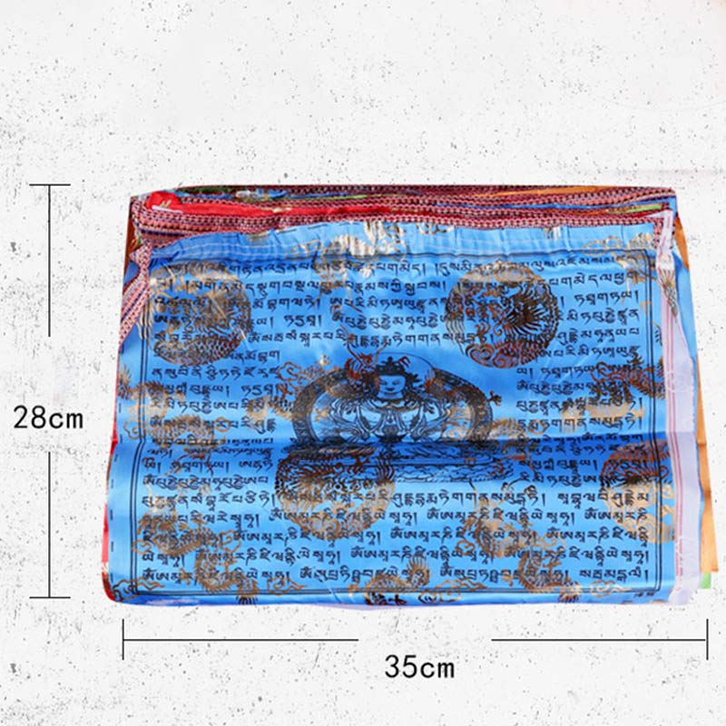 Tibetisch 5 Farben Windpferd Segen Langlebigkeit Sutra Outdoor 20 Stück Gebetsfahnen Dekoration