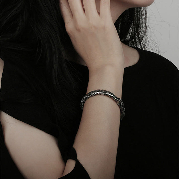 Buddha Stones 925 Sterling Silber Vintage Twisted Design Reichtum Heilung Kettenarmband - image 8