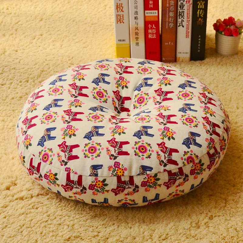 Lotus einfaches Muster Leinen Meditation Sitzkissen Home Wohnzimmer Dekoration - Abnehmbar - 40 cm * 10 cm - LichtGoldruteGelb - image 23