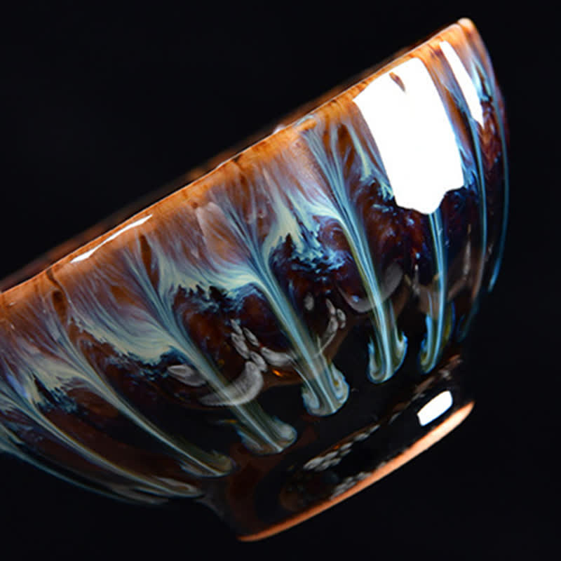 Teetasse aus Keramik mit Buddha Stones , Lotus, Pfau, Drache, Phönix, Koi-Fisch, eingelegte Teetassen, 120 ml - image 5