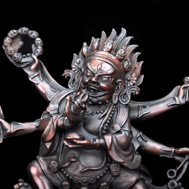Tibet Mahakala Bodhisattva Figur Mitgefühl Kupfer Statue Dekoration - image 12