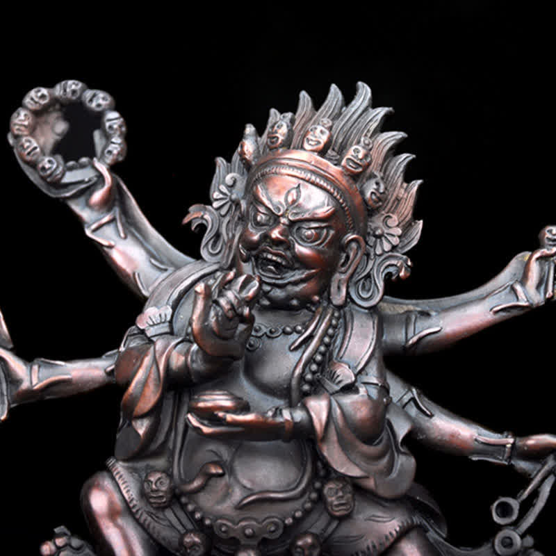 Tibet Mahakala Bodhisattva Figur Mitgefühl Kupfer Statue Dekoration - image 12