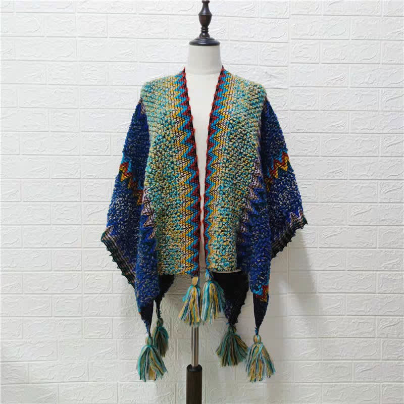 Tibetischer Schal mit Buddha Stonesn, weich, warm, Strickmantel, Winter, tibetischer Quastenschal - image 17