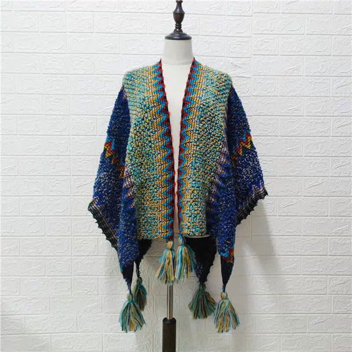 Tibetischer Schal mit Buddha Stonesn, weich, warm, Strickmantel, Winter, tibetischer Quastenschal - image 17