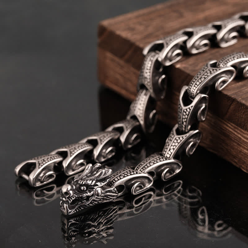 Buddha Stones Drachenmuster Titan Stahl Schutz Halskette Anhänger Armband - image 2