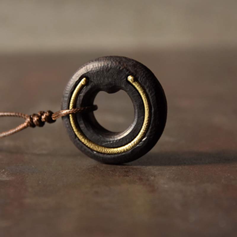 Buddha Stones, Zen-Kreis, Ebenholz, Frieden, Ruhe, Halsketten-Anhänger