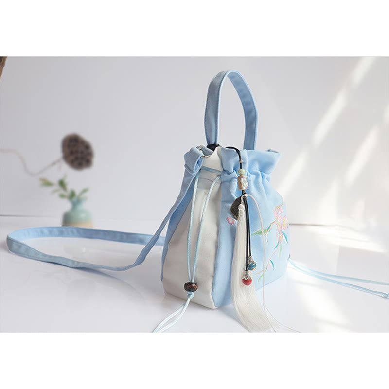 Buddha Stones Handgefertigte bestickte Blumen Canvas Tote Schultertasche Handtasche - image 33