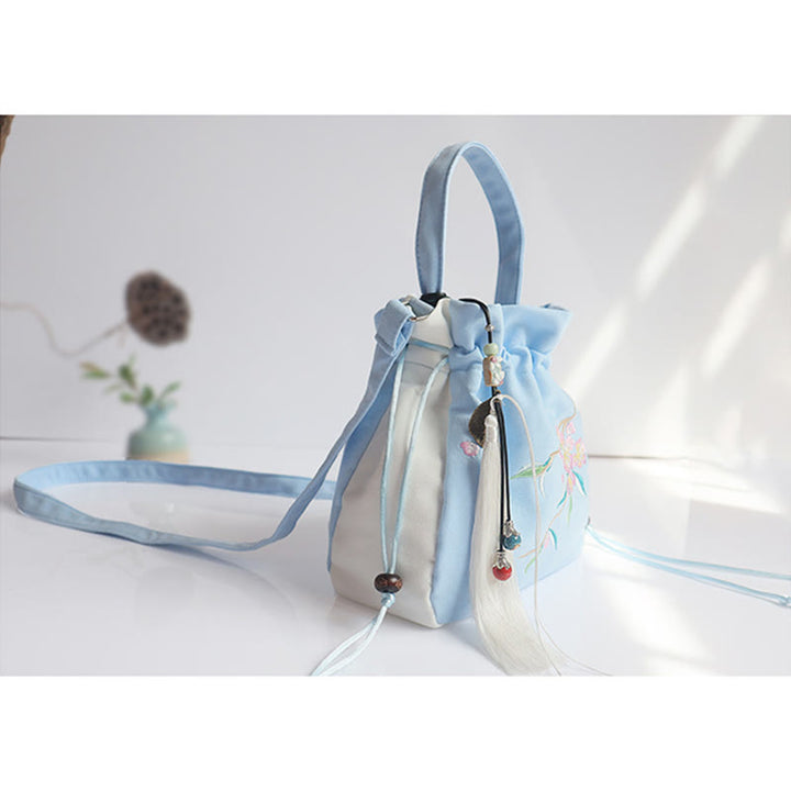 Buddha Stones Handgefertigte bestickte Blumen Canvas Tote Schultertasche Handtasche - image 33