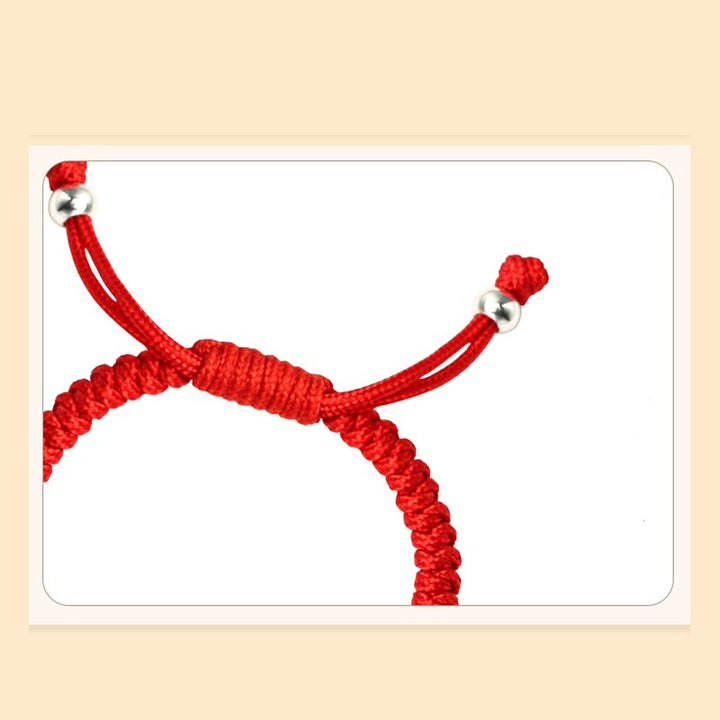 Buddha Stones 999 Sterling Silber Chinesisches Sternzeichen Rotes Seil Glück Handgefertigtes Kinderarmband - image 11