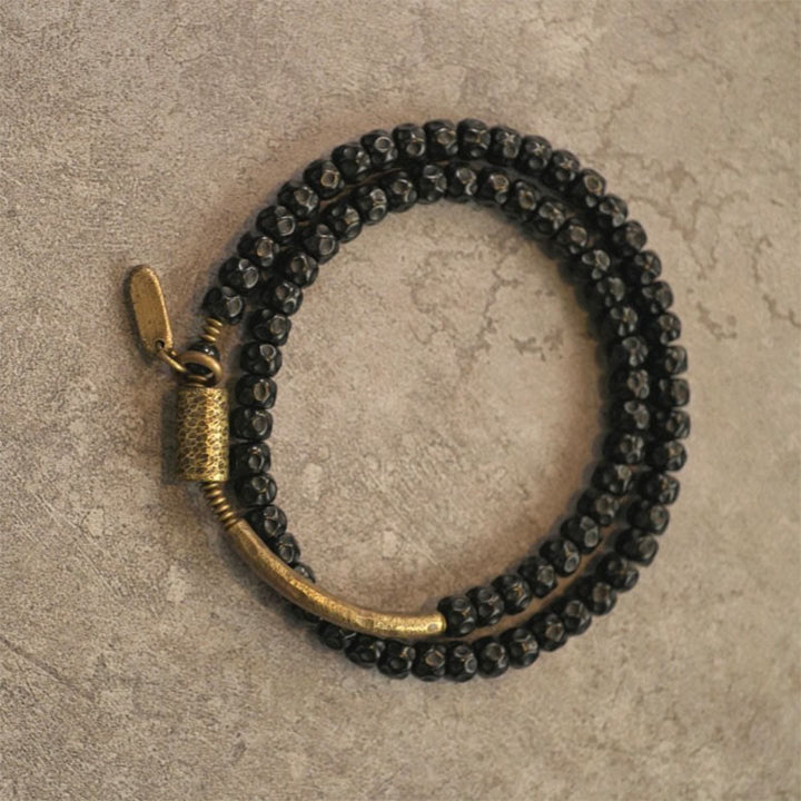 Buddha Stones ​​Retro-Armband aus Kokosnussschale, Messing und Kupfer, dreifach gewickelt - image 4