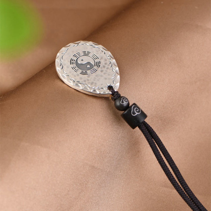 Buddha Stones Vintage 999 Sterling Silber Yin Yang Bagua Wassertropfen Design Balance Harmonie Halskette Anhänger - image 10