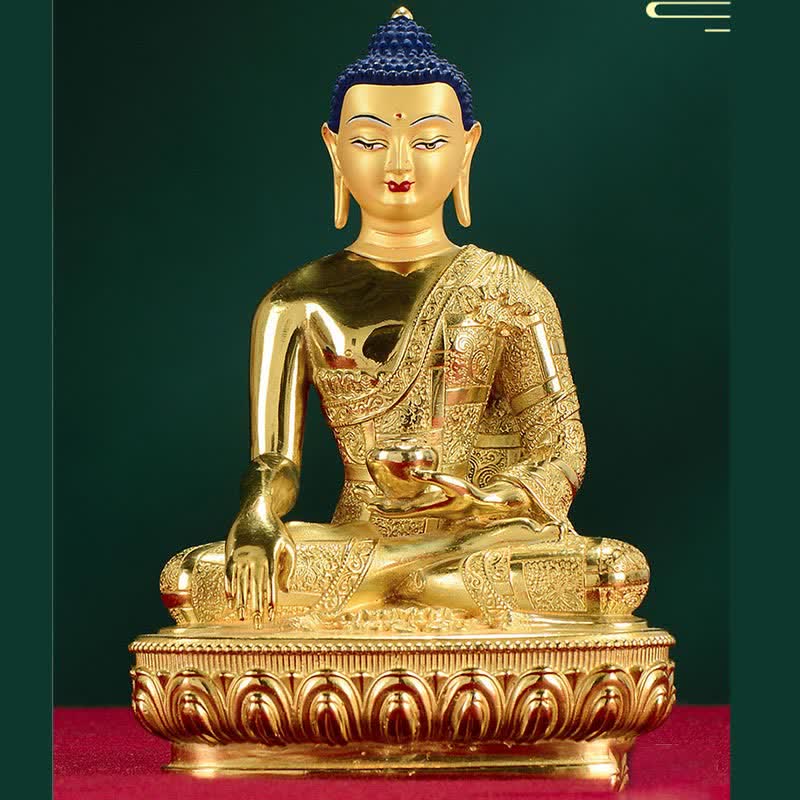 Buddha Shakyamuni Figur Erleuchtung Kupferstatue Heimdekoration - image 9