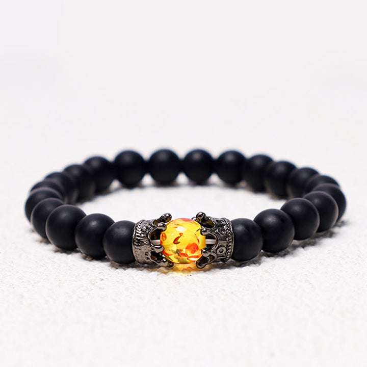 Buddha Stones Naturstein King&amp;Queen Crown Healing Energy Beads Paar Armband