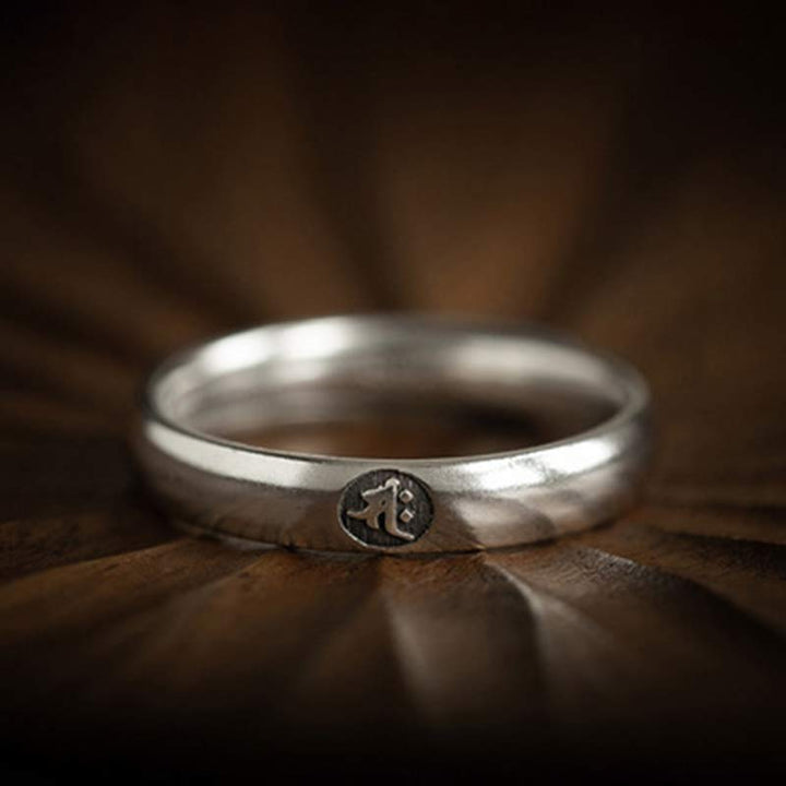 Buddha Stones 925 Sterling Silber Chinesischer Sternzeichen Natal Buddha Segen Paar Ring - image 19