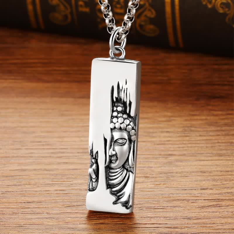 Buddha Stones ​​Tathagata Buddha Stärke Schutz Amulett Glücksbringer Halskette im Vintage-Stil - image 2