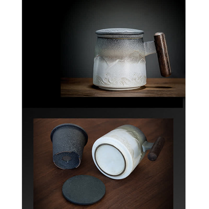 Buddha Stones Vintage Berg Meer Keramik Teetasse Tee Tassen