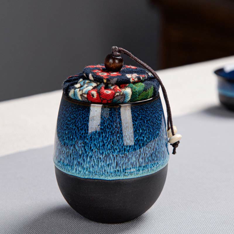 Buddha Stones, blauer Farbverlauf, chinesischer Gongfu-Tee, Keramik-Teekanne, tragbares Geschenkbeutel-Box-Set - image 11