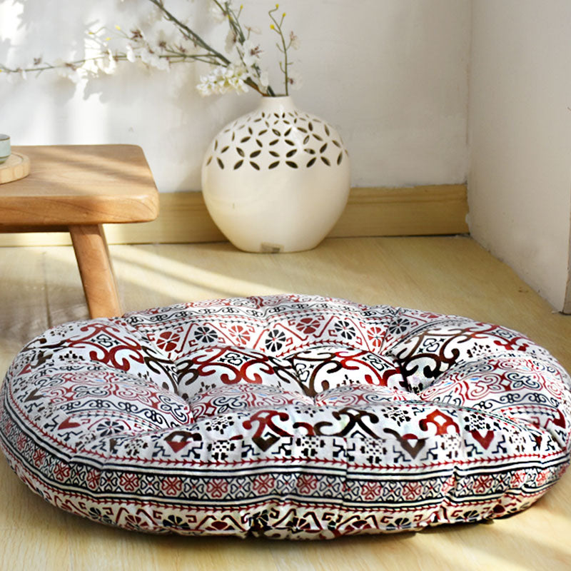 Meditationssitzkissen aus Baumwollleinen, Heimdekoration - 56*9cm - Rot - image 4