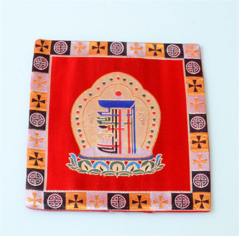 Gebetsaltarmatte Man-Bcu Kalachakra Heilung Meditation Jacquard-Matte - Rot - image 4