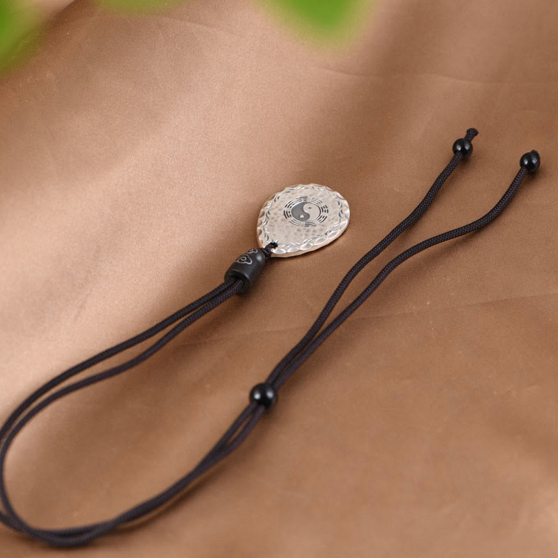 Buddha Stones Vintage 999 Sterling Silber Yin Yang Bagua Wassertropfen Design Balance Harmonie Halskette Anhänger - image 12