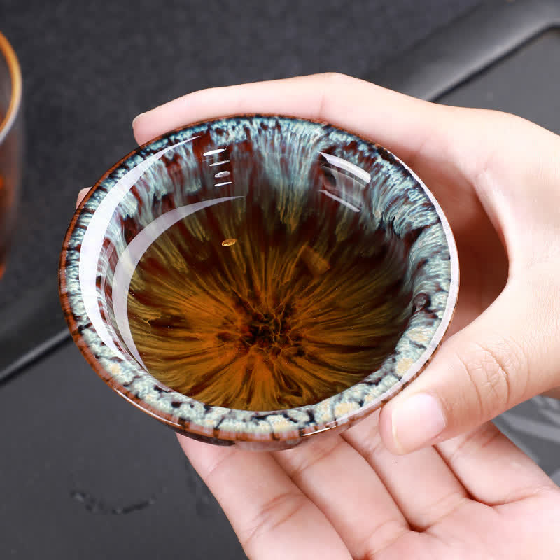 Buddha Stones Bunte Keramik-Teetasse Home Office Teetassen