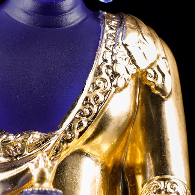 Medizin-Buddha, handgefertigt, Liuli-Kristall, Kunstwerk, Mitgefühl, Statue, Heimbüro, als Dekoration - image 18